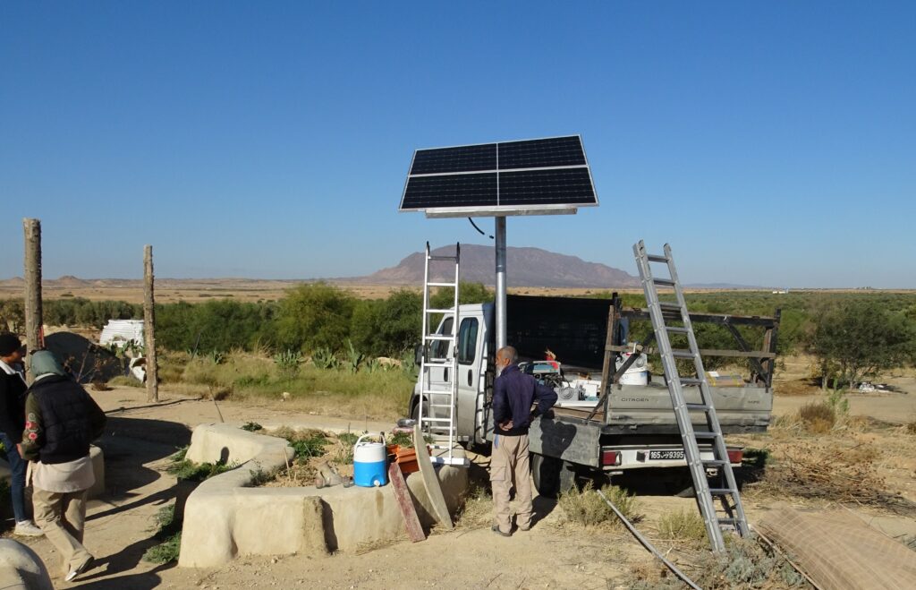 RSE Tunisie Panneaux solaires à L'ombre du palmier